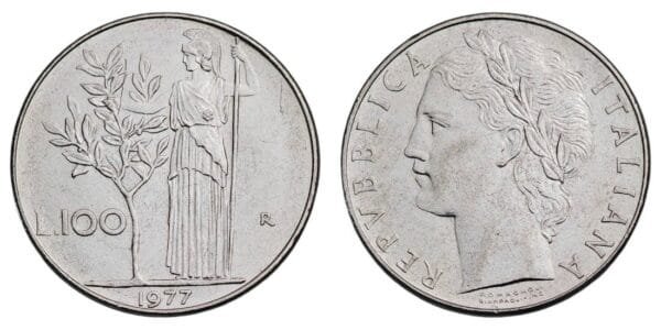 ITALY 100 lire 1977 VF