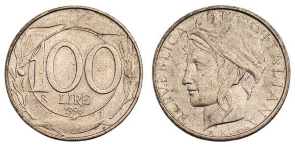 ITALY 100 lire 1996 VF