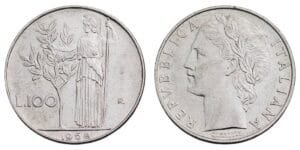 ITALY 100 lire 1968 VF
