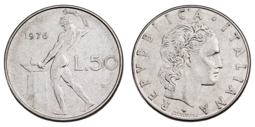ITALY 50 lire 1976 VF