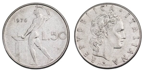 ITALY 50 lire 1976 VF