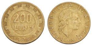ITALY 200 lire 1978 VF