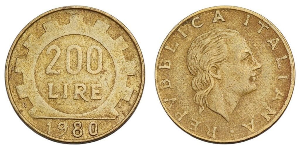 ITALY 200 lire 1980 VF
