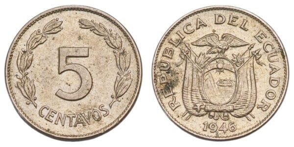 ECUADOR 5 centavos 1946 VF