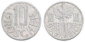 AUSTRIA 10 groschen 1962 VF