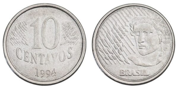 BRAZIL 10 centavos 1994 VF