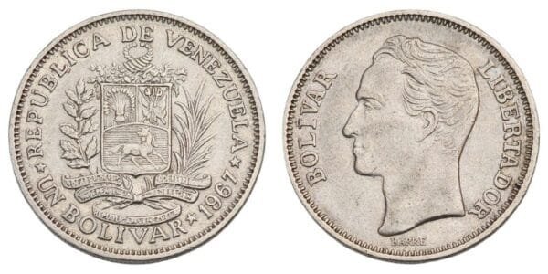 VENEZUELA 1 bolivar 1967 VF