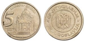 YUGOSLAVIA 5 dinara 2002 VF
