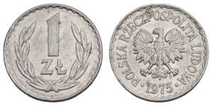 POLAND 1 zloty 1975 VF+