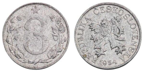 CZECHOSLOVAKIA 3 haleru 1954 VF