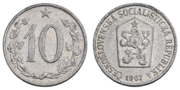 CZECHOSLOVAKIA 10 haleru 1967 VF