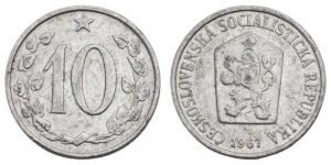 CZECHOSLOVAKIA 10 haleru 1967 VF