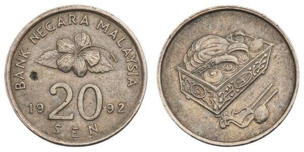 MALAYSIA 20 sen 1992 VF