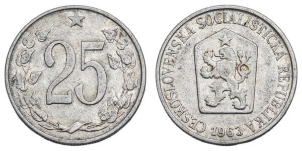 CZECHOSLOVAKIA 25 haleru 1963 VF