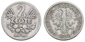 POLAND 2 zloty 1958 VF