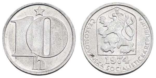 CZECHOSLOVAKIA 10 haleru 1974 XF