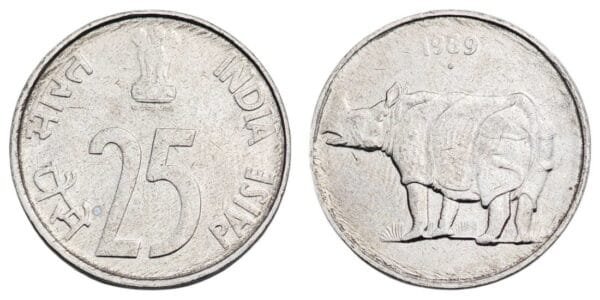 INDIA 25 paise 1989 XF