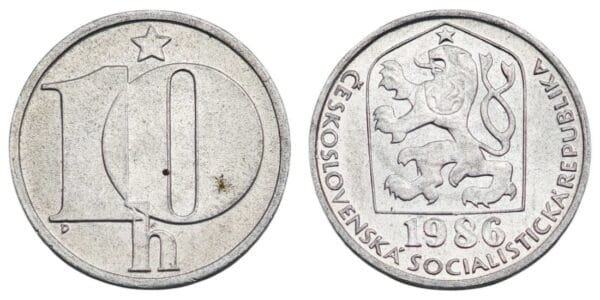 CZECHOSLOVAKIA 10 haleru 1986 XF