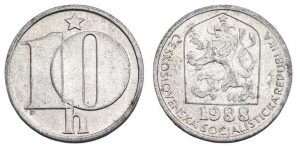 CZECHOSLOVAKIA 10 haleru 1988 XF