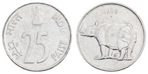 INDIA 25 paise 1989 XF