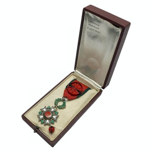 LEBANON National Order of the Cedar, Officer, 4th class, Huegenin, with buttonhole rosette, in case