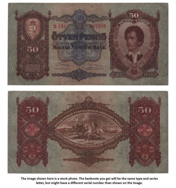 HUNGARY 50 pengo 1932 VF