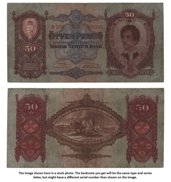 HUNGARY 50 pengo 1932 VF-