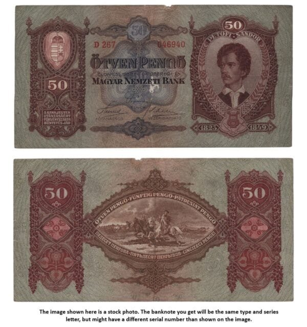 HUNGARY 50 pengo 1932 F
