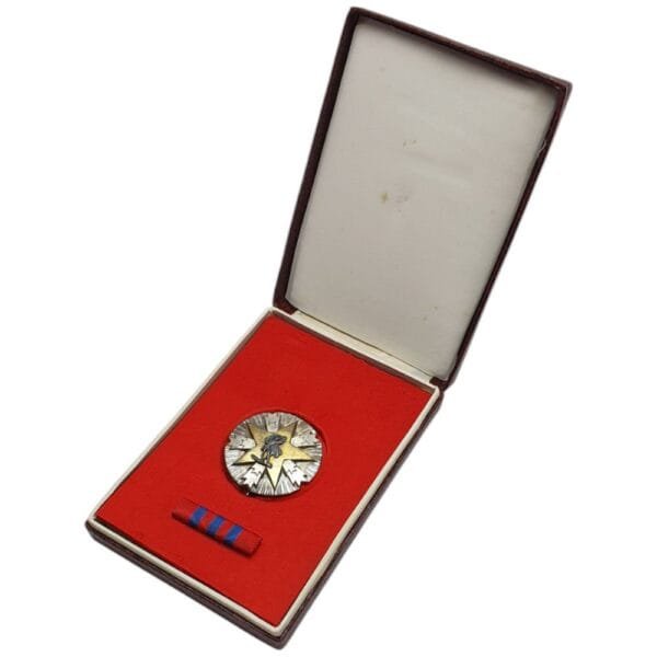 YUGOSLAVIA Order for the Merit for the People, 3rd class, vertical pin, ZNB mint, in case, ribbon