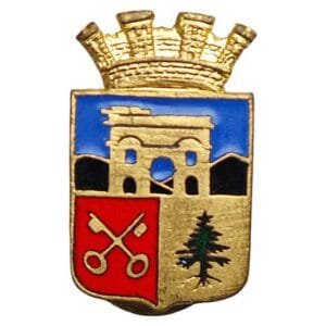 ALGERIA Batna city coat of arms / Chobillon Paris / vintage enameled buttonhole pin