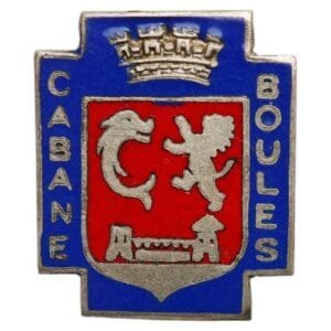 FRANCE Cabane de Boules / mountaineering / vintage enameled buttonhole pin