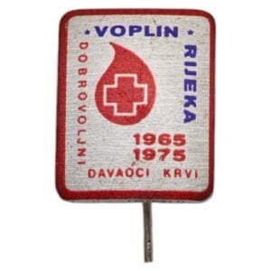 CROATIA Red Cross / blood donation / Vodoplin Rijeka / vintage lapel pin