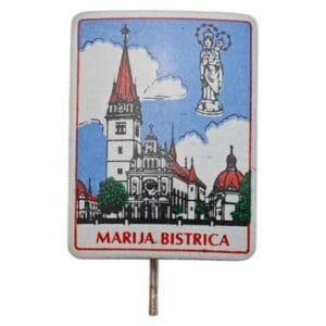 CROATIA Marija Bistrica / Catholic pilgrimage sanctuary / vintage lapel pin