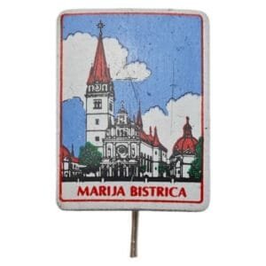 CROATIA Marija Bistrica / Catholic pilgrimage sanctuary / vintage lapel pin