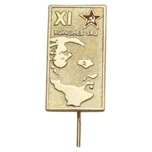 YUGOSLAVIA 11th Congress of Communist Party / communist leader Josip Broz Tito / vintage lapel pin