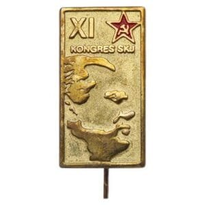 YUGOSLAVIA 11th Congress of Communist Party / communist leader Josip Broz Tito / vintage lapel pin