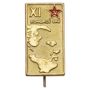YUGOSLAVIA 11th Congress of Communist Party / communist leader Josip Broz Tito / vintage lapel pin