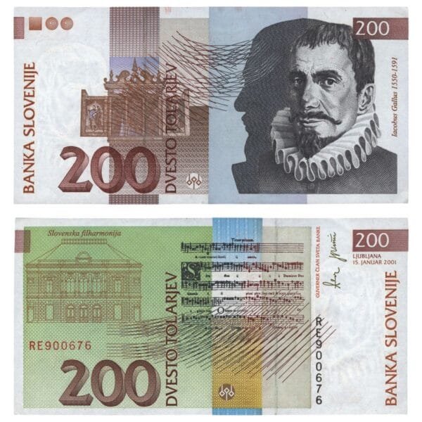 SLOVENIA 200 tolarjev 2001 UNC