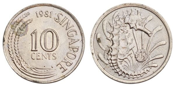 SINGAPORE 10 cents 1981 XF