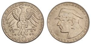 POLAND 10 zlotych 1967 / Karol Swierczewski Walter / XF