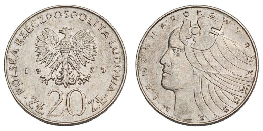 POLAND 20 zlotych 1975 / International Women's Year / XF