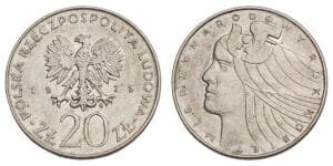 POLAND 20 zlotych 1975 / International Women's Year / XF