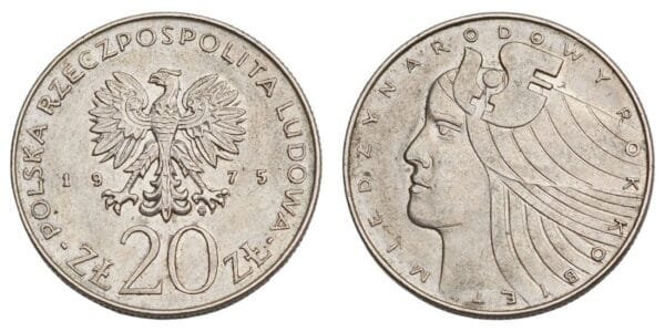 POLAND 20 zlotych 1975 / International Women's Year / XF