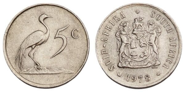 SOUTH AFRICA 5 cents 1978 VF+