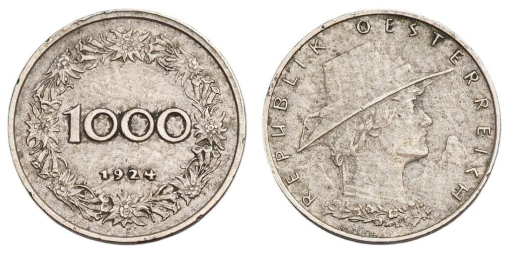 AUSTRIA 1000 kronen 1924 VF