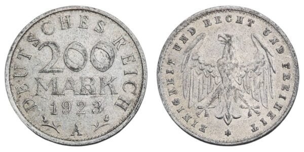 GERMANY 200 mark 1923A / Weimar Republic / VF