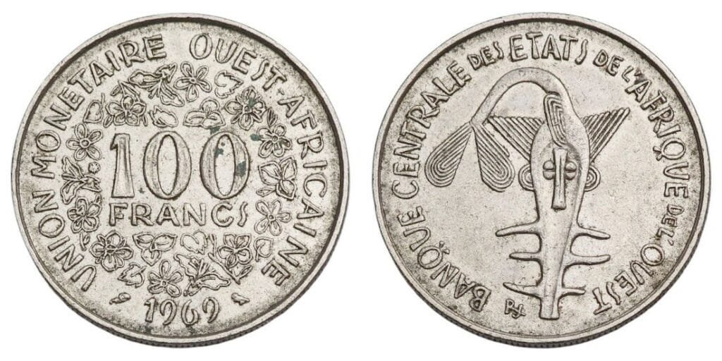 WEST AFRICAN STATES 100 francs 1969 VF