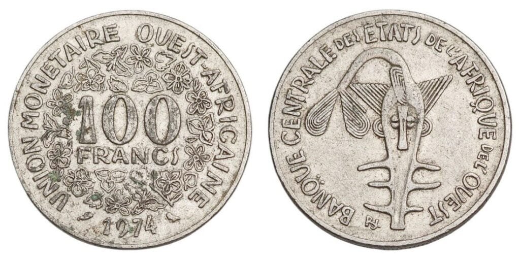 WEST AFRICAN STATES 100 francs 1974 VF
