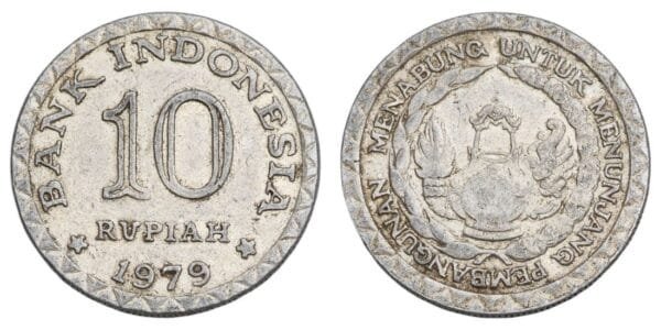INDONESIA 10 rupiah 1979 / FAO - Family Planning Program / VF