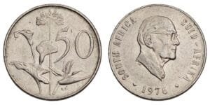 SOUTH AFRICA 50 cents 1976 VF